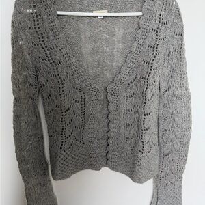 Gray Knit Cashmere Sweater